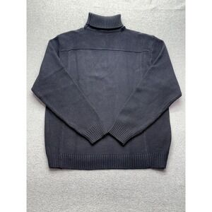 Gachu Mens XL Navy Blue Turtleneck Sweater Ribbed Knit Long Sleeve Acrylic